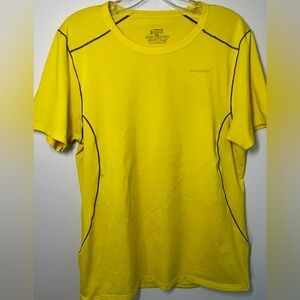 Patagonia Vibrant Yellow Tee with Black Trim Men’s M